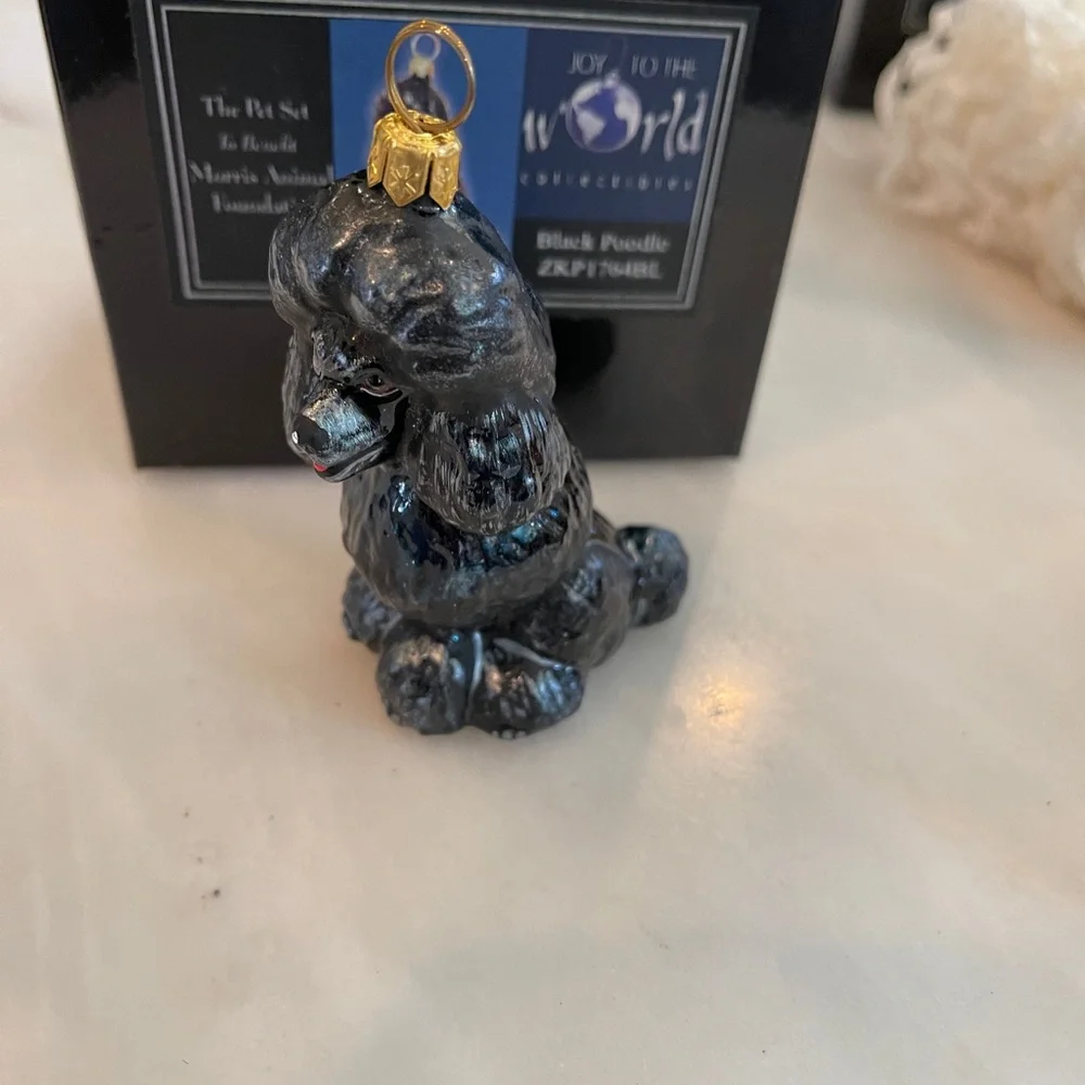 Black Poodle Hand-Blown Glass Ornament by JOY TO THE WORLD.  Made in Poland. - Picture 5 of 7